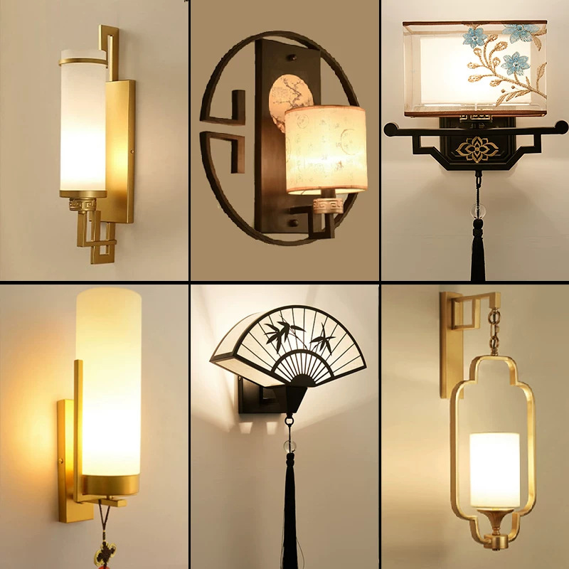 New Chinese-style sound and light-controlled, motion-sensing wall lamps with smart voice control, suitable for living rooms, bedrooms, stairwells, and hallways; LED lighting fixtures New Chinese-style sound and light-controlled, motion-sensing wall lamps with smart voice control, suitable for living rooms, bedrooms, stairwells, and hallways; LED lighting fixtures