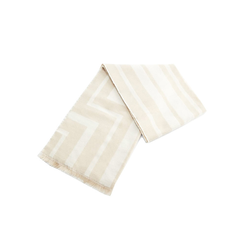 New geometric print design sense scarf wool border layer soft imitation cashmere scarf women's winter extra shawl neck_voghion.com