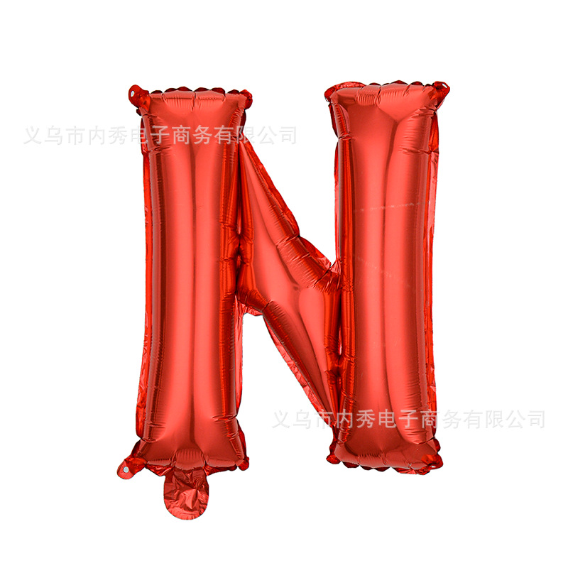 Estilo americano Delgado 16 pulgadas inglés carta globo pequeño tamaño A- Z cumpleaños boda habitación decoración aluminio película globo al por mayor