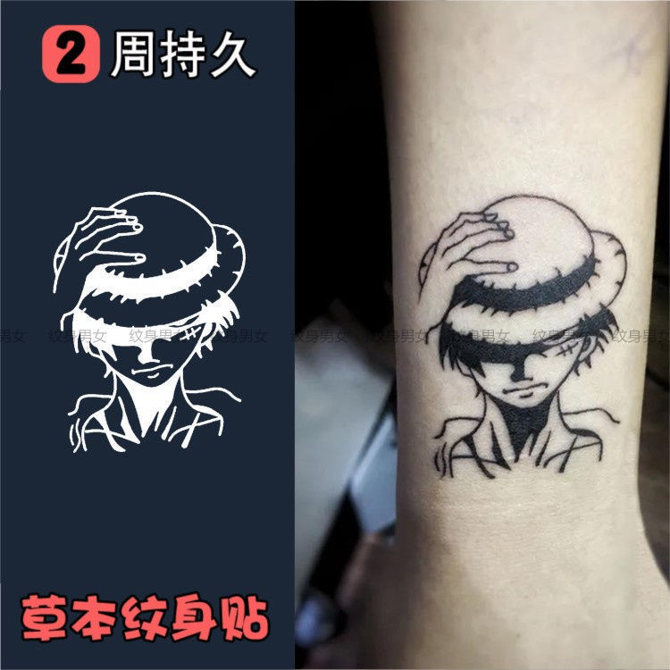 Herbal tattoo stickers one piece straw hat Luffy tattoo stickers hand painted cartoon juice waterproof lasting Herbal tattoo stickers one piece straw hat Luffy tattoo stickers hand painted cartoon juice waterproof lasting