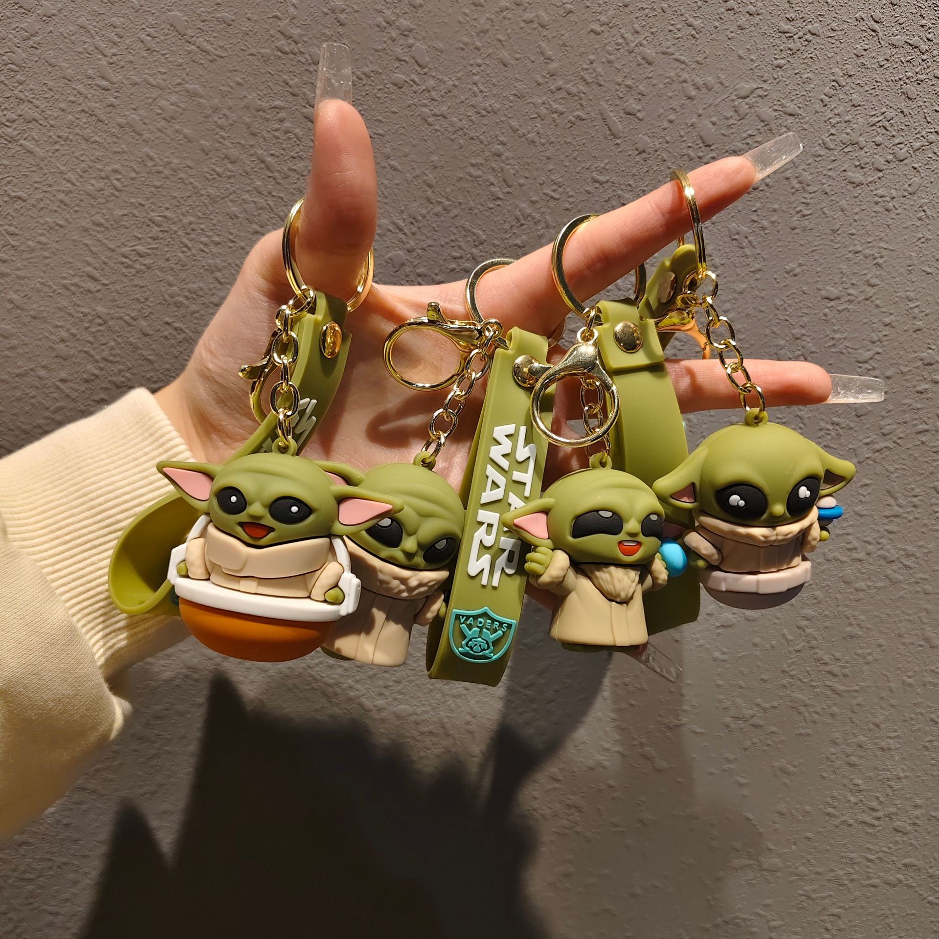 스타 워즈 요다 아기 키 체인 만화 키 체인 자동차 옷걸이 인형 선물 가방 펜던트