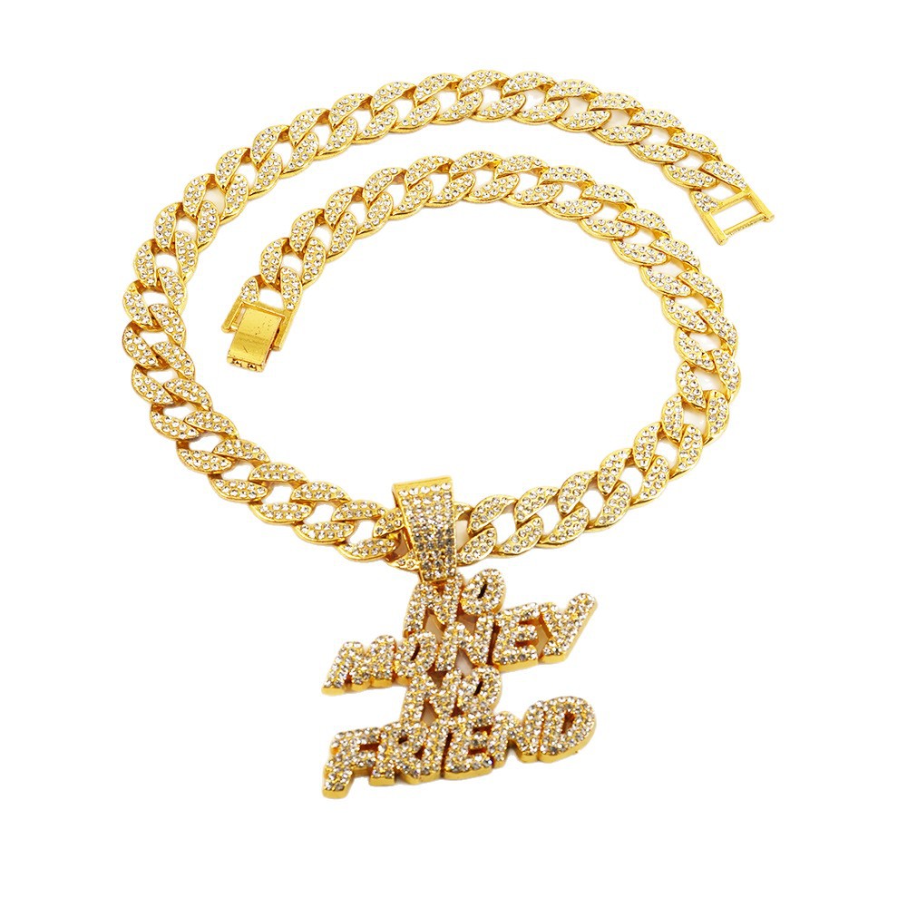 Europa y los Estados Unidos Hip Hop letras de diamante colgante colgante accesorios de moda para hombres cadenas cubanas accesorios de cadena personalizados