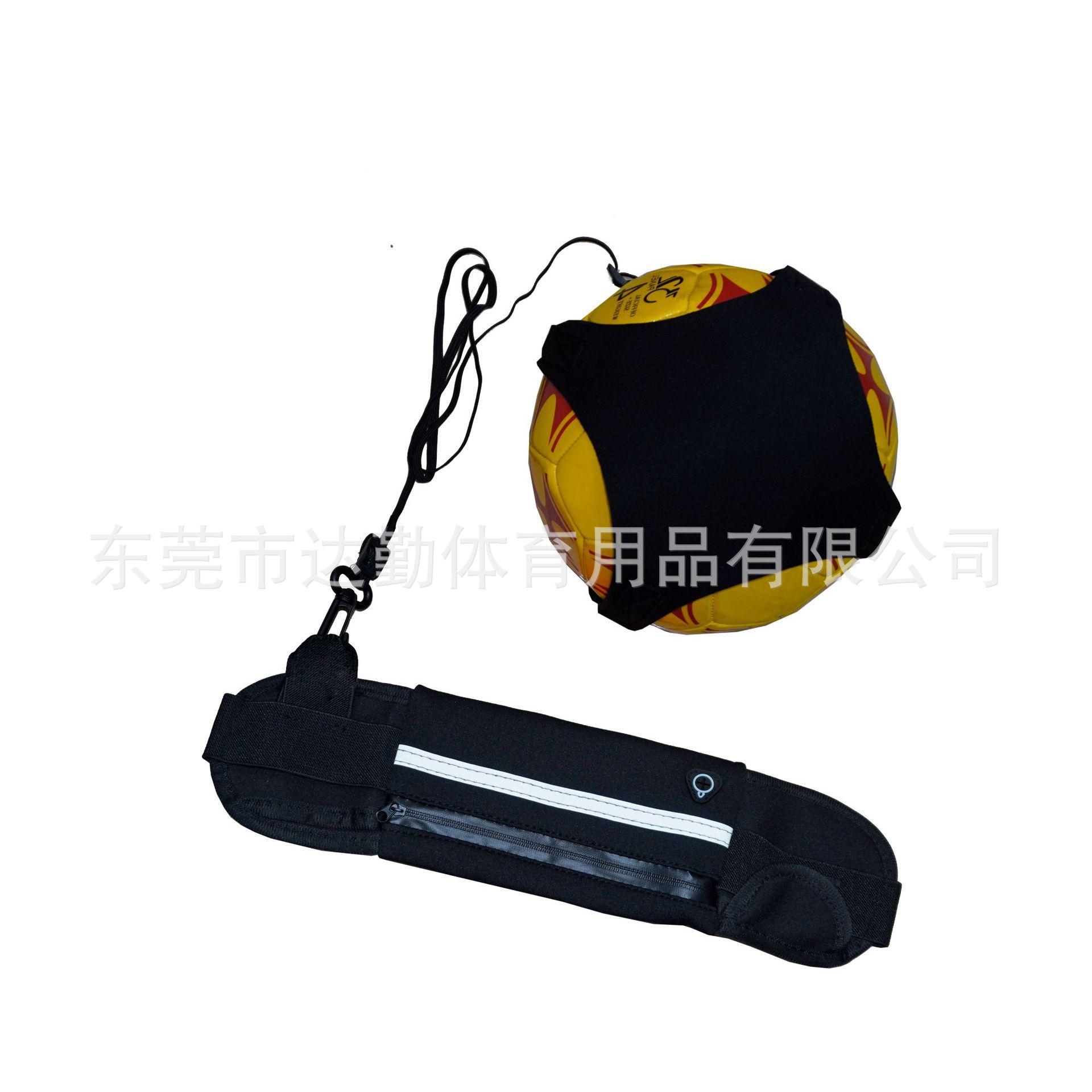 Cinturón de entrenamiento de fútbol tipo bolsa multifuncional entrenador de fútbol infantil controlador de voleibol elástico giratorio bolsa de bola