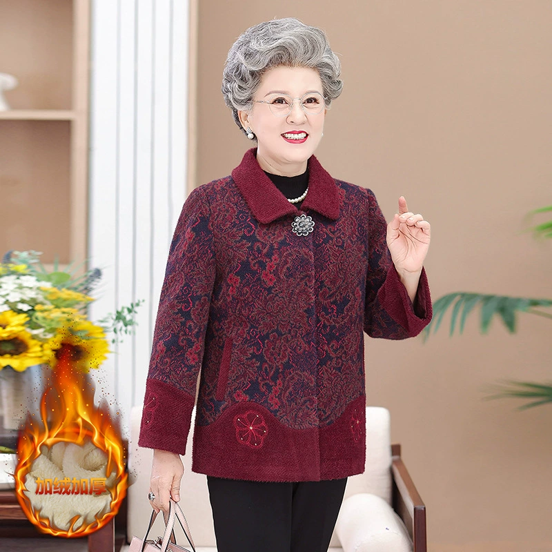 Теплая куртка для мамы, oversize, стиль для среднего возраста, два цвета, размеры XL-5XL | Бренд: другой
