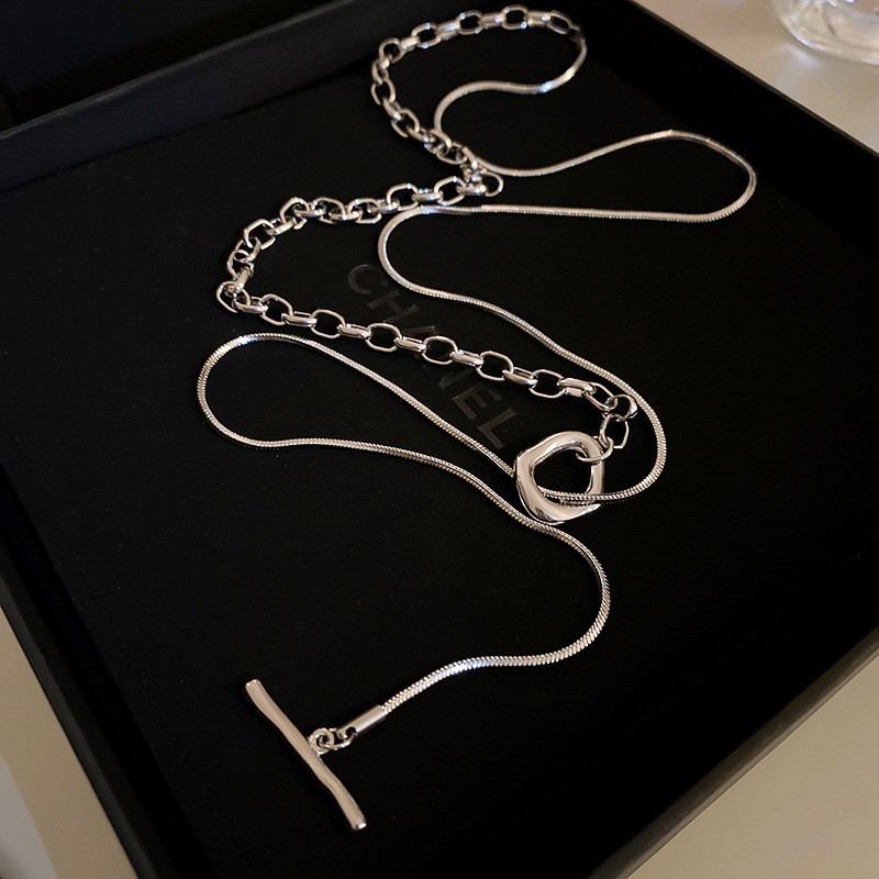 欧美跨境几何水滴高级感项链小众气质冷淡风毛衣链秋冬新款饰品女详情21