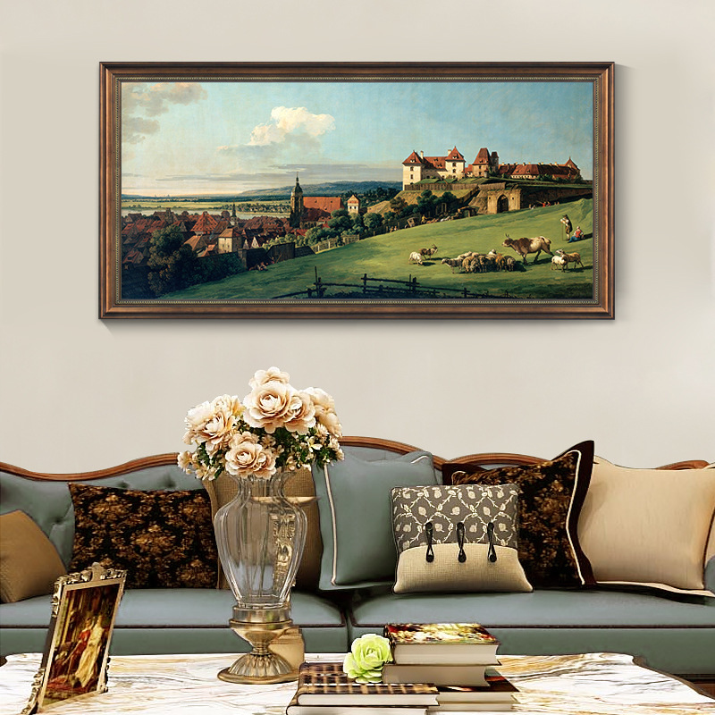 Living room sofa background wall decorative painting American hanging painting world famous painting landscape oil painting European landscape retro mural Living room sofa background wall decorative painting American hanging painting world famous painting landscape oil painting European landscape retro mural
