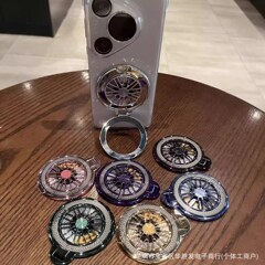 适用iPhone手机壳磁吸陀螺支架电镀折叠指环扣背贴解压桌面支点