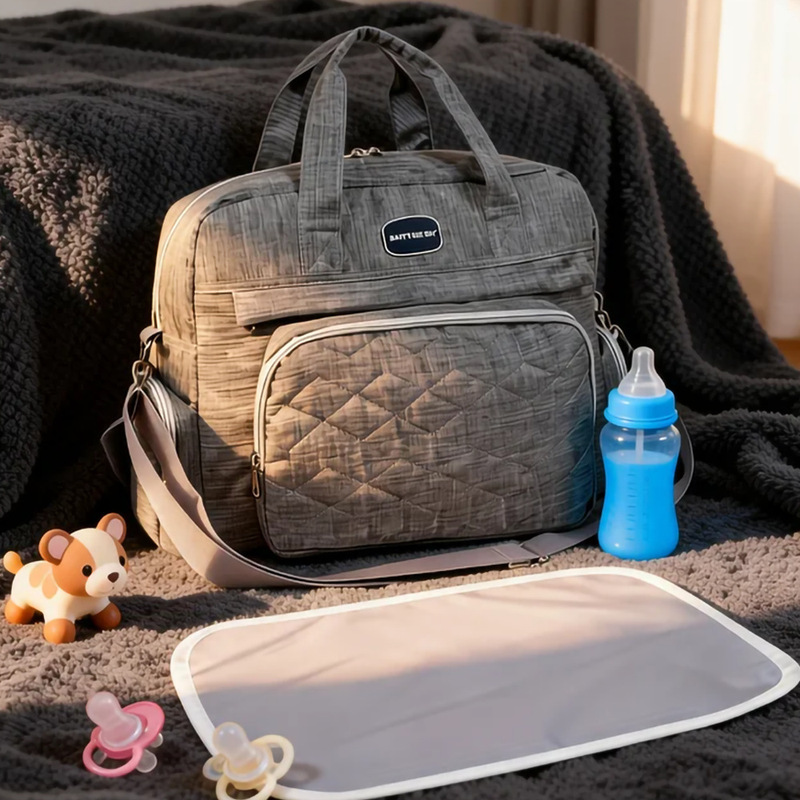 New Fashionable Quilted Shoulder Mommy Bag for Going Out, Multifunctional Large-Capacity Cross-Body Mommy Bag, Portable Diaper Bag New Fashionable Quilted Shoulder Mommy Bag for Going Out, Multifunctional Large-Capacity Cross-Body Mommy Bag, Portable Diaper Bag