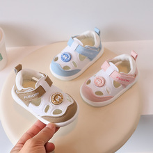 2025新款软底宝宝凉鞋机能鞋1-3岁防滑包头男女童透气皮面学步鞋