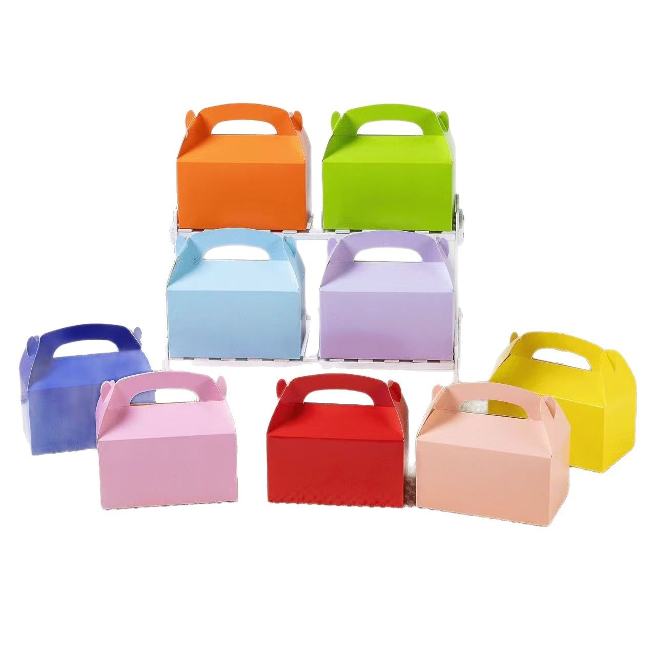 Explosiva transfronteriza al por mayor caja de dulces de cuerno multicolor caja de papel de embalaje de dulces de fiesta de vacaciones caja de embalaje portátil lisa