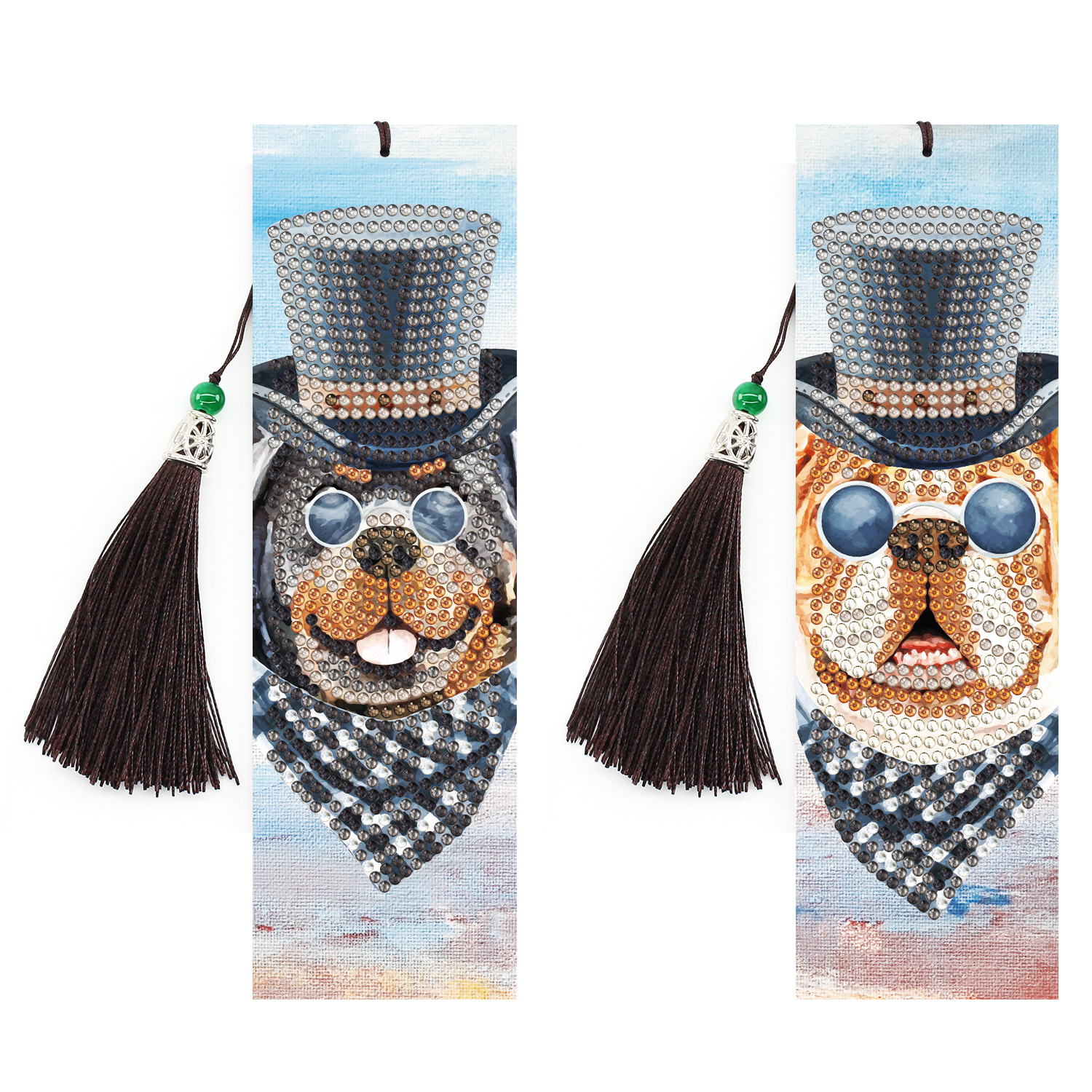 Suministro exclusivo transfronterizo de accesorios para pintura de diamantes, marcapáginas de bordado de diamantes hechos a mano, diamantes de formas especiales con borlas, juego de varias piezas