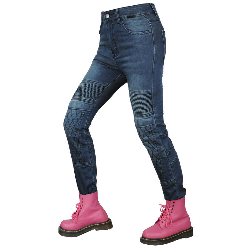 VOLERO pantalones vaqueros de la motocicleta de las mujeres kaudula pantalones de la motocicleta pantalones de montar delgado resistente al desgaste resistente al desgarro