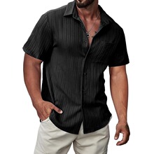 P 35678 Men's Striped Short Sleeve Shirt ����ƴɫ���� ��
