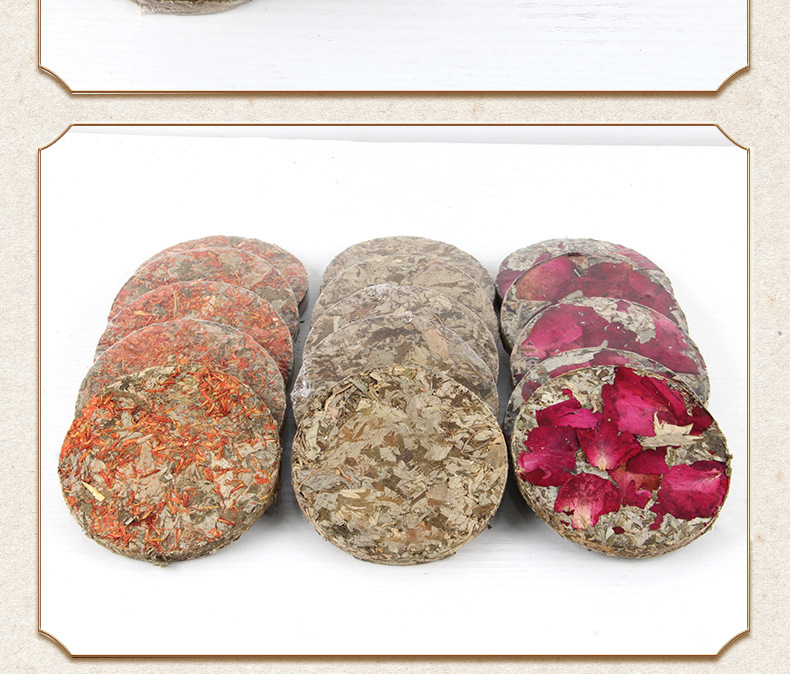 Pure mugwort leaf cake red flower rose compressed mugwort cake Dragon Boat Festival mugwort cake foot bath cake mother and infant foot bubble cake bath cake 30g detail image