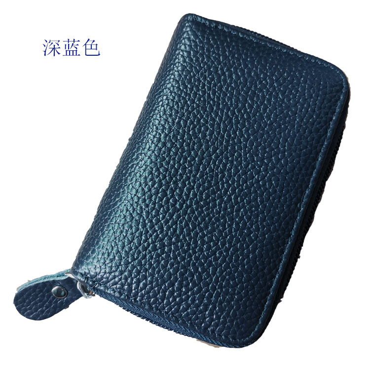 2024 Tao Bao primera capa titular de la tarjeta de piel de vaca cepillo antirrobo RFID órgano titular de la tarjeta monedero de los hombres tarjeta de crédito de vaca real