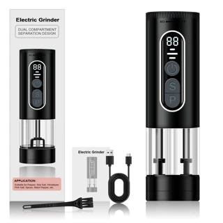 胡椒研磨器家用款 家用电动胡椒研磨机 盐豆充干电塑胶壳磨粉器