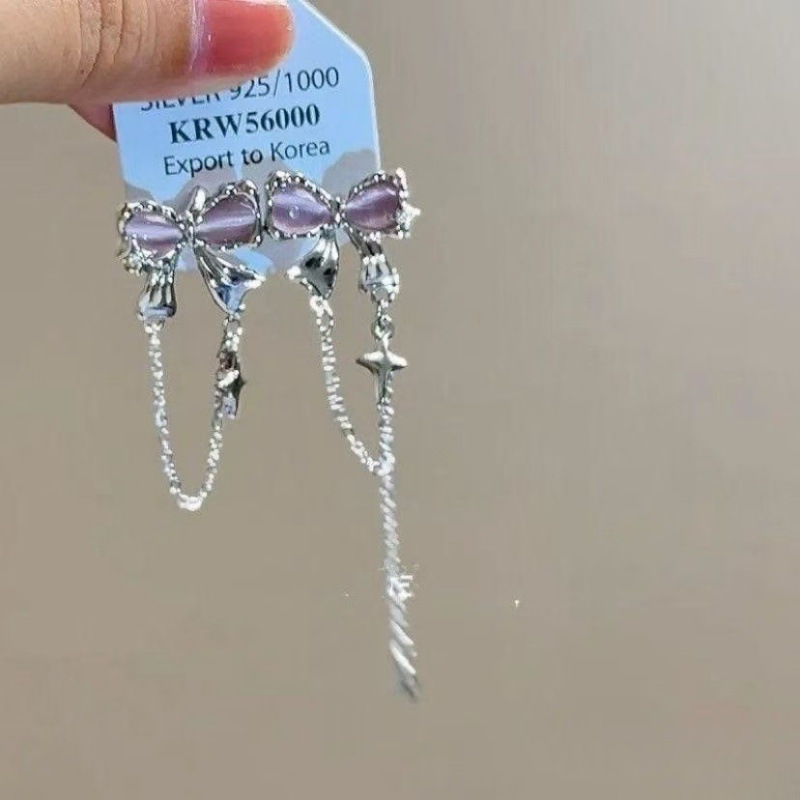 ニッチなデザインの高級ブルーバタフライパールイヤリング、女性用、2025年夏の新作人気ファッションイヤリング