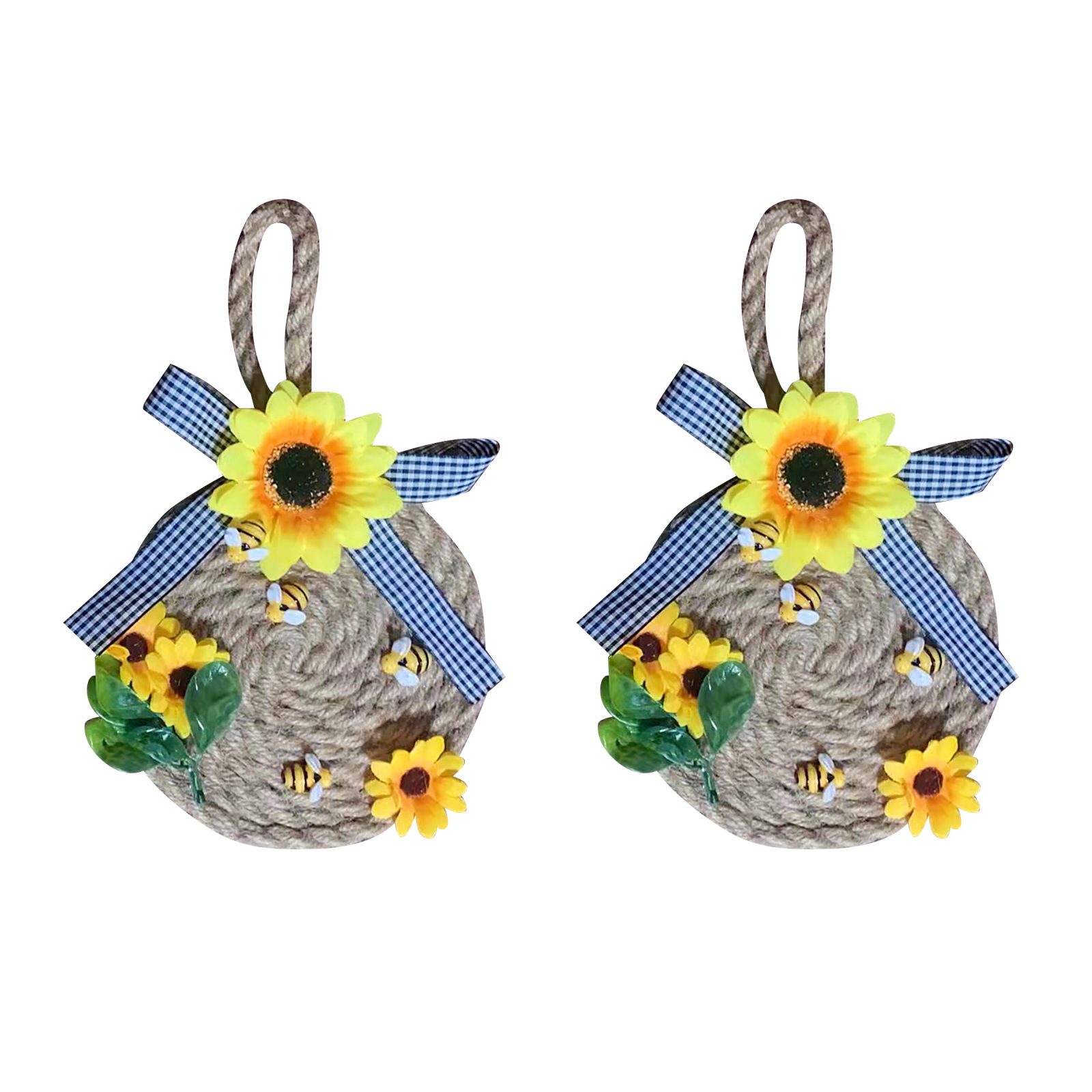 2023 transfronteriza Amazon Bee Festival simulación Garland cuerda de cáñamo puerta colgante artesanía decoración del hogar al por mayor cuerda de cáñamo Garland