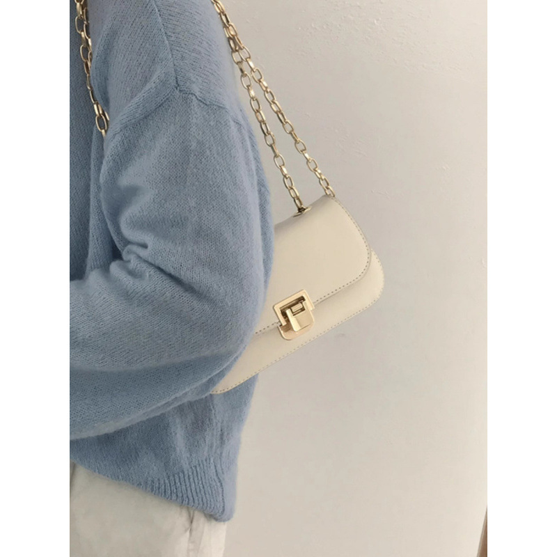 Borsa a spalla donna stile retrò, elegante borsa con catena_voghion.com