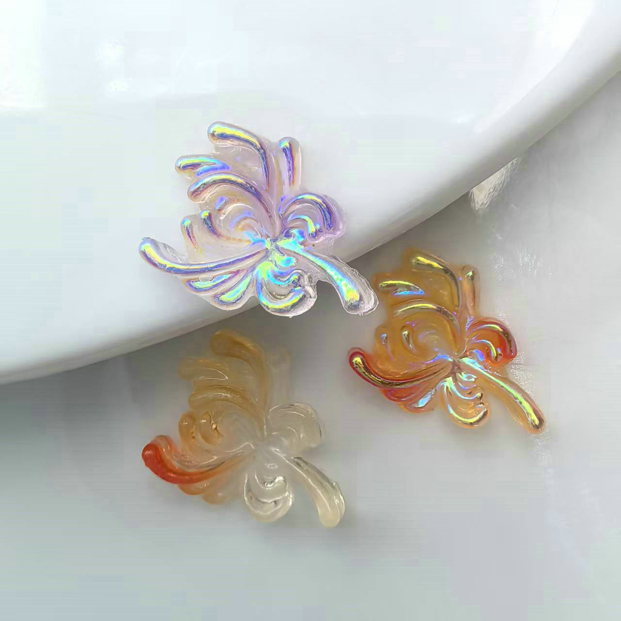 夜光彼岸花美甲饰品迷你树脂小配件耳钉diy饰品配件批发000