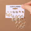 Metal chain, earrings, set, pin