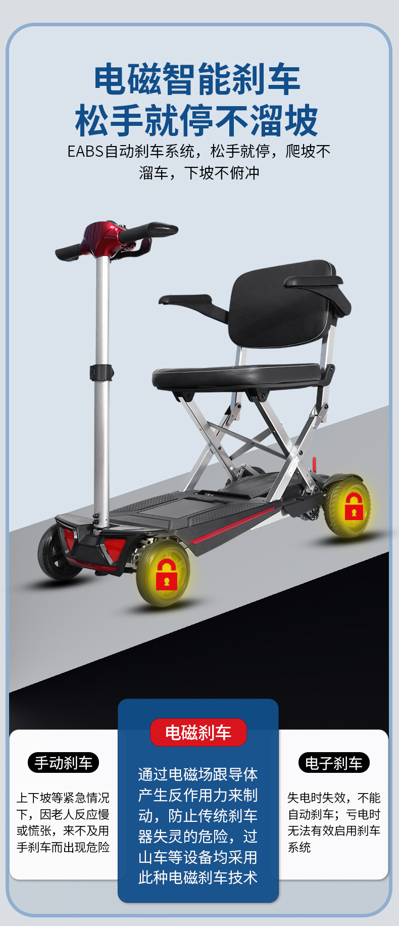 Hemei m -1919.999999999% off Stacked Lightweight Four-Wheel Scooter Electric Scooter for the Elderly Portable Electric Scooter