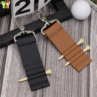 in stock golf tee pocket leather nail cover 5 pack personalized laser logo nail bag