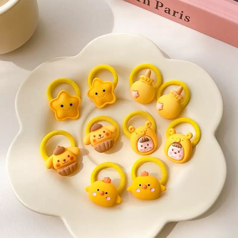 Bandas elásticas para el pelo para niñas, coleteros infantiles con dibujos animados, nuevo estilo 2025, coleteros para bebés que no dañan el cabello, accesorios para el cabello, coleteros con lazo, cuidado del cabello.