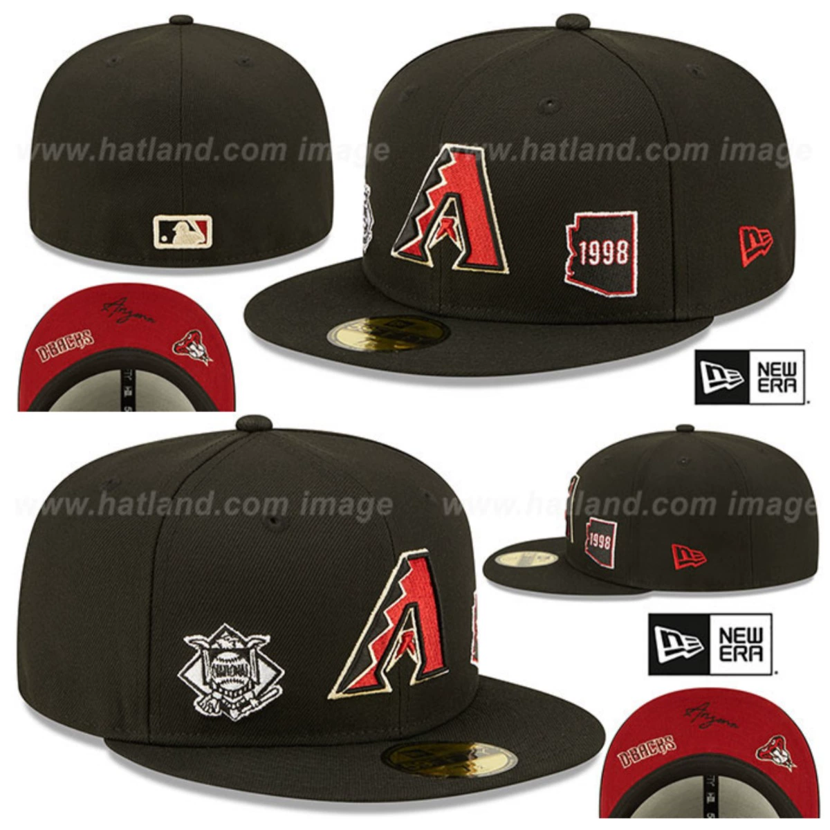 Формированная бейсболка размера Arizona Diamondbacks с одной стороны вышивкой, закрытая кепка, солнцезащита, козырек