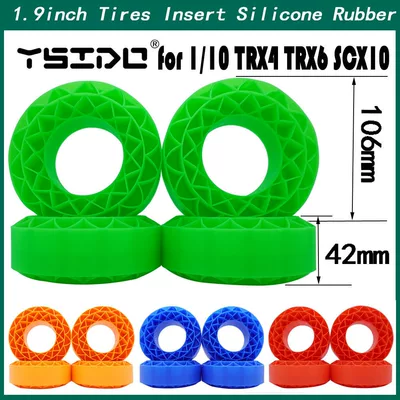1.9inch Soft silicone tire 106x42mm with foam lining suitable for 1/10 TRX4 TRX6 SCX10 (Car roof lining)