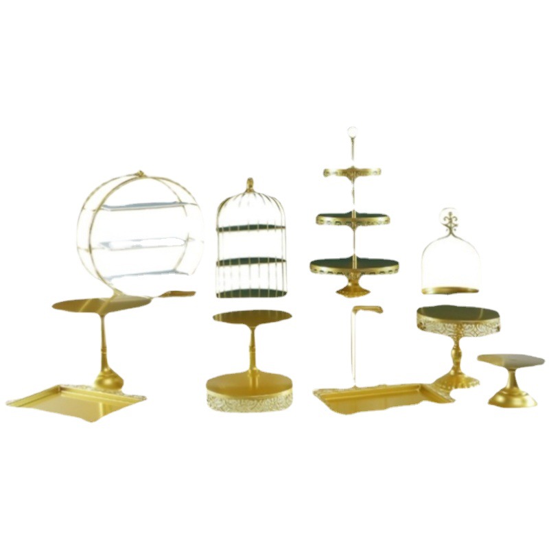 De estilo europeo de la boda decoración de mesa de postre decoración de la tarde té merienda placa bandeja de la torta soporte de exhibición de la Mesa de descanso de té image 7