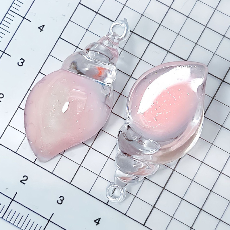 Nuevo color transparente nocturna brillante concha accesorios DIY hechos a mano colgante llavero pendientes collar colgante acrílico
