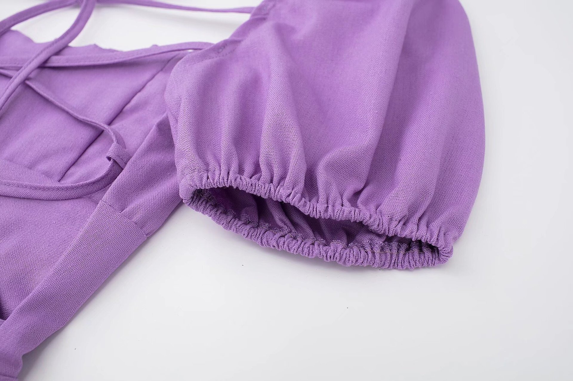 364g Weight Short Mini Dress Dress Length Type Short Sleeve Sleeve Length Princess Dress Dresses Type Puff Sleeve Sleeve Type Cotton Blend Fabric Type Mid Waist Waist Line Holiday, Daily Occasion Square Neck Neckline Slim Fit Type Solid Color Pattern Summer Season Women's Gender Elegant, Streetwear Style Black Color 6562 Spring New Women's Clothing European And American Square Collar Pure Color All-Matching Puff Sleeve Back Lace-up Backless Dress Short Skirt 15
