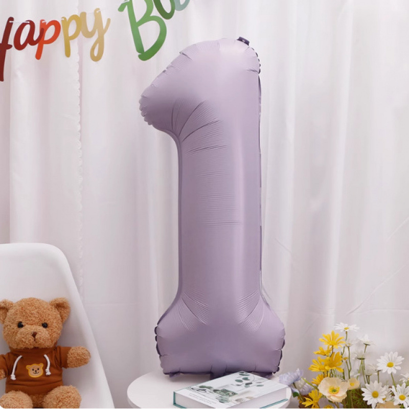 40inch アルミフィルムデジタルバルーン ベビーブルーピンク 女の子の誕生日シーンの装飾 ベビー123歳の誕生日の装飾|undefined