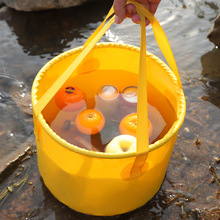 户外便携式折叠手提水桶加厚PVC野餐露营蓄水桶钓鱼大容量储水桶