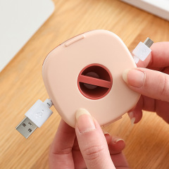 携帯型回転可能なデータ線イヤホン巻線器携帯電話スタンド付き充電ケーブル整理収納ケース理線器