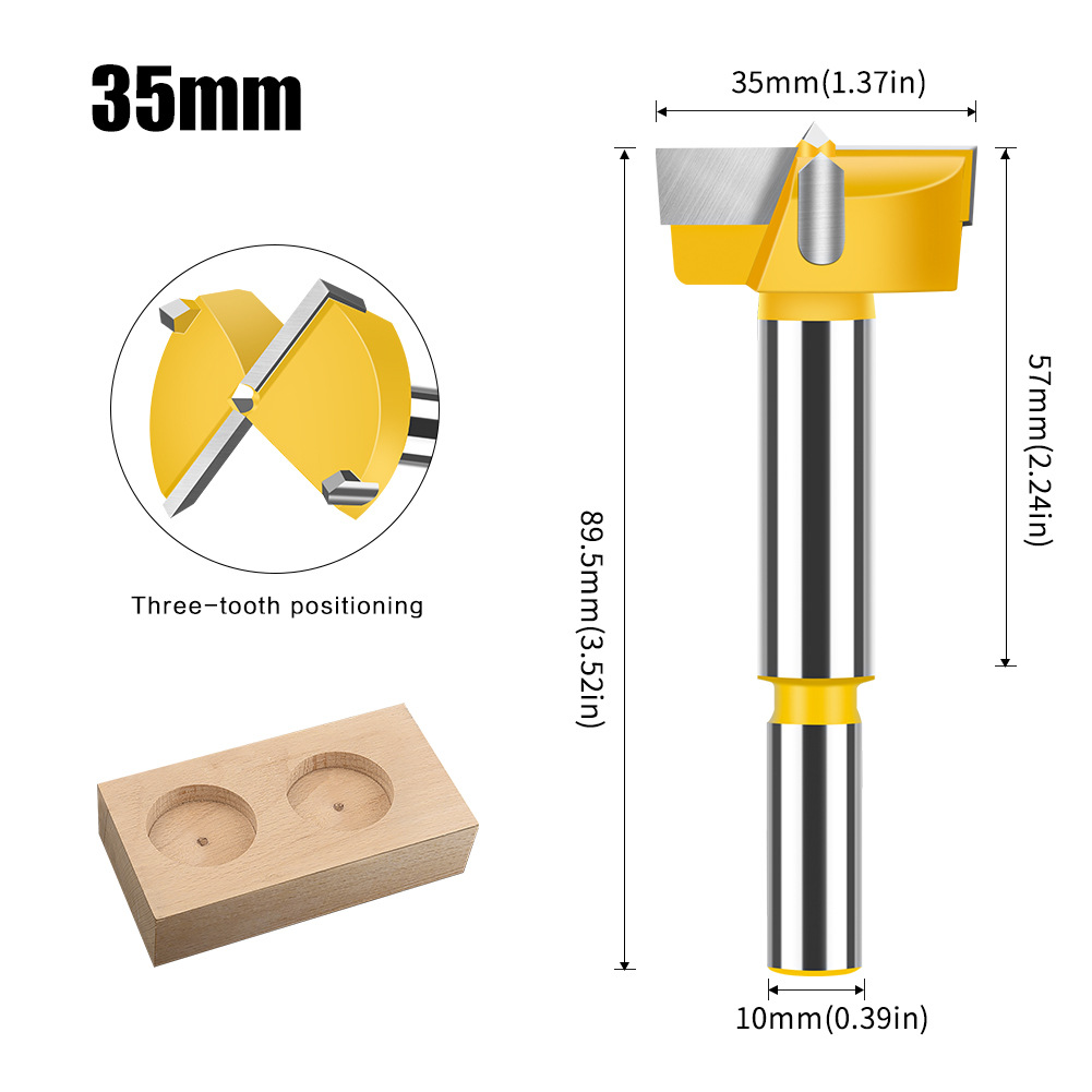 Profesional madera agujero abridor 15-100mm mano taladro madera escariado bisagra aleación madera de plástico