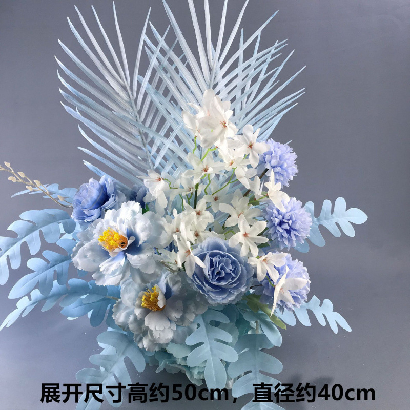 婚庆地排花仿真花婚礼布置成品道具新款订婚装饰迎宾路引摆件花排|undefined