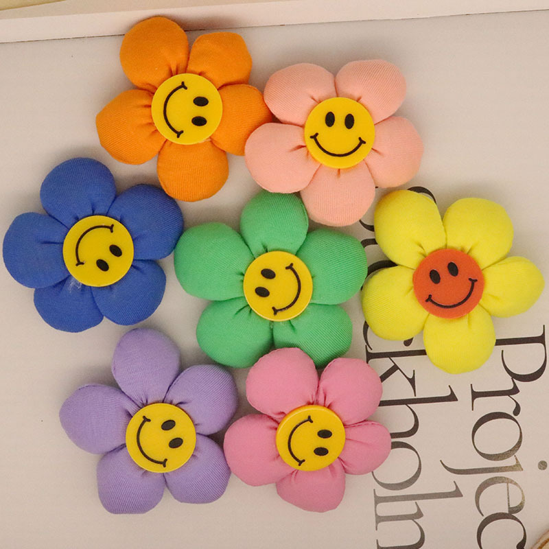 Five-petal sunflower acrylic smiling face DIY accessories large 6cm small 4.5cm clothing accessories clothing shoes flower