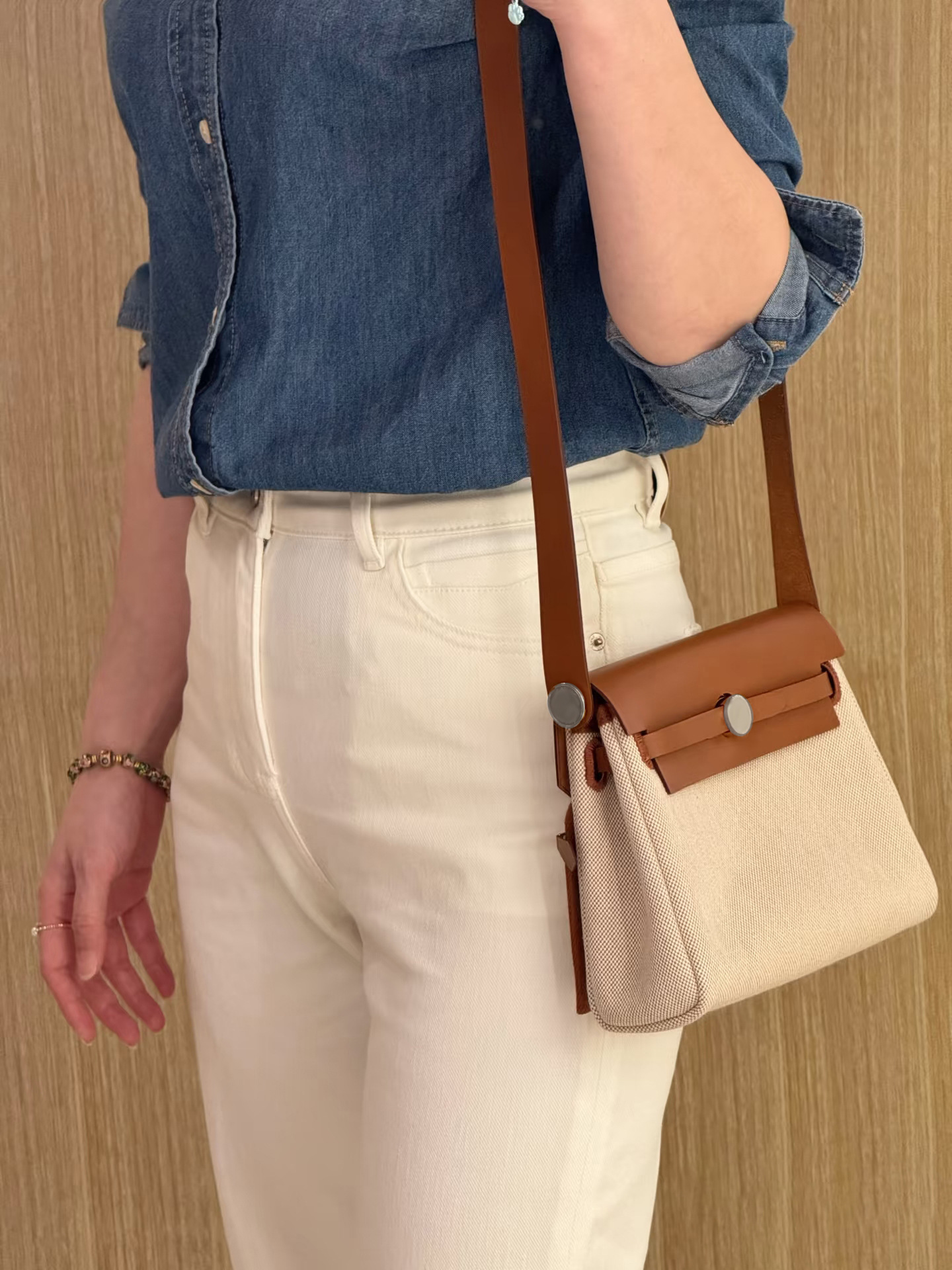 Qadın Mini Kətan Çanta - Retro Patchwork Krossbody