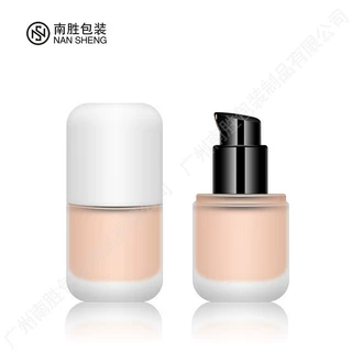 乳液分装瓶 玻璃粉底液原液隔离防晒瓶子30ml 按压精华瓶包材定制