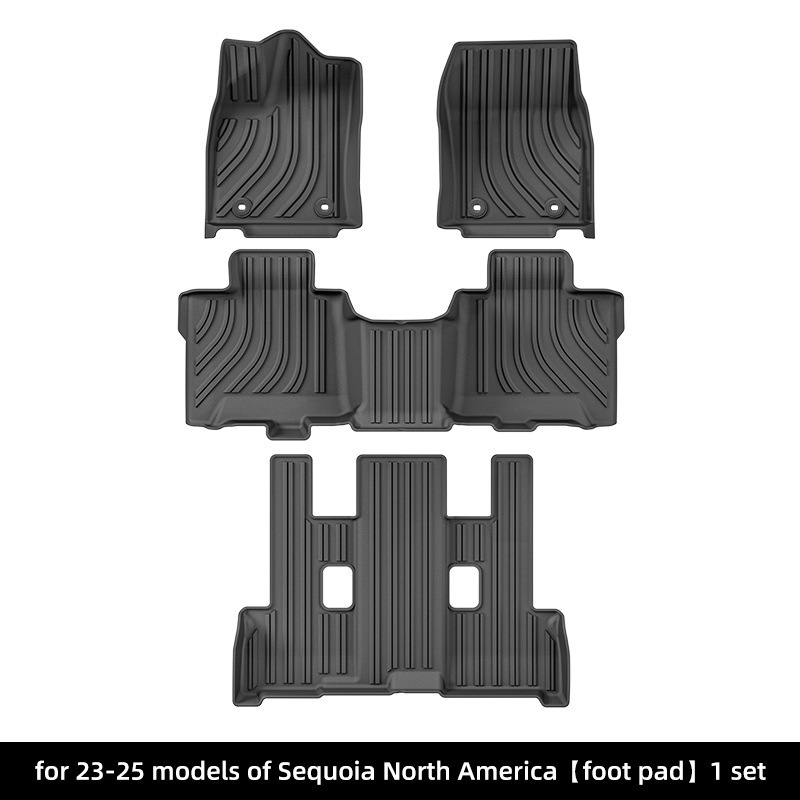 Shiyong TPE Car Floor Mats for 23-25 Sequoia Custom Fit (Modelə uyğun ayaqaltı) - 23-25-sequoia-single-layer-floor-mats-north-america