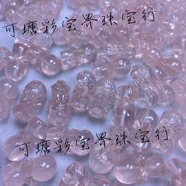 天然水晶芙蓉晶精美雕刻可爱小天使晶体通透DIY配饰配件 挂件手串