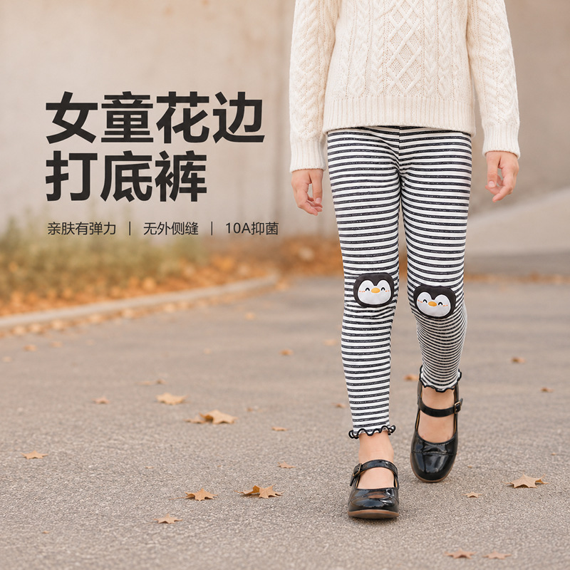 Baby leggings, girls' tights, new stylish lace trim, solid color tights, children's autumn and winter cross-border dropshipping.