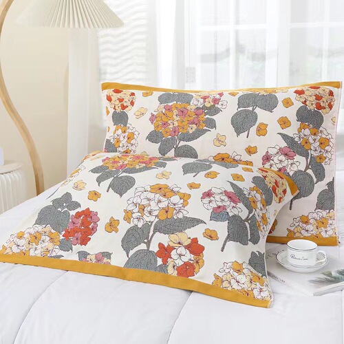 8-layer quilted gauze travel pillowcase for adults, single use, color-woven pattern, suitable for all seasons, soft, wholesale