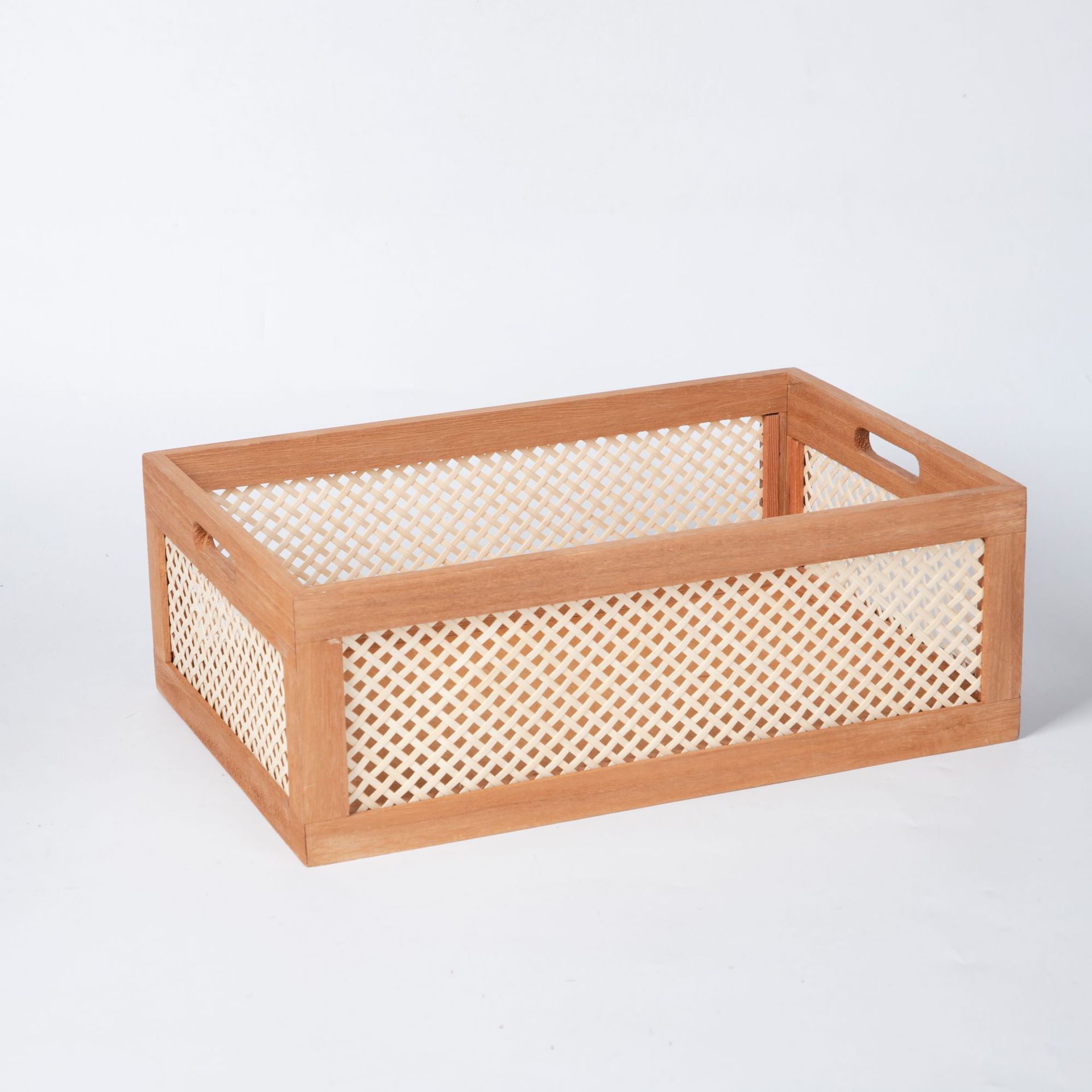 Cesta de almacenamiento de madera sólida de escritorio plegable de madera vintage transfronteriza personalizada caja de almacenamiento de libros