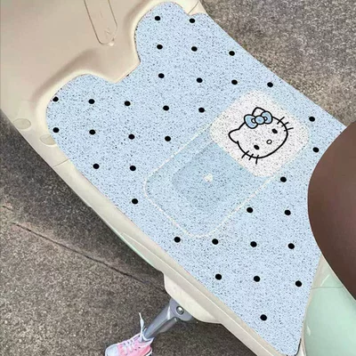 silk loop floor mat for electric | Universal Foot Pad - light-blue-polka-dots-the-silk-loops-need-to-be-cut-by-yourself-3050cm
