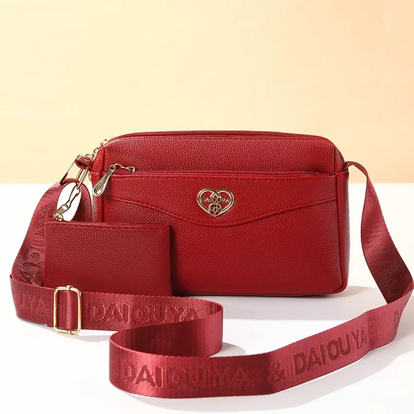 Two-piece set of mother-and-daughter bags, new cross-border women's bag, soft lychee material, single-shoulder women's bag, factory wholesale, crossbody women's bag