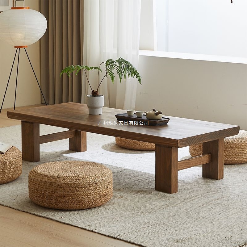 日式实木榻榻米茶几客厅家用矮桌子长条桌阳台桌新中式禅意矮茶桌
