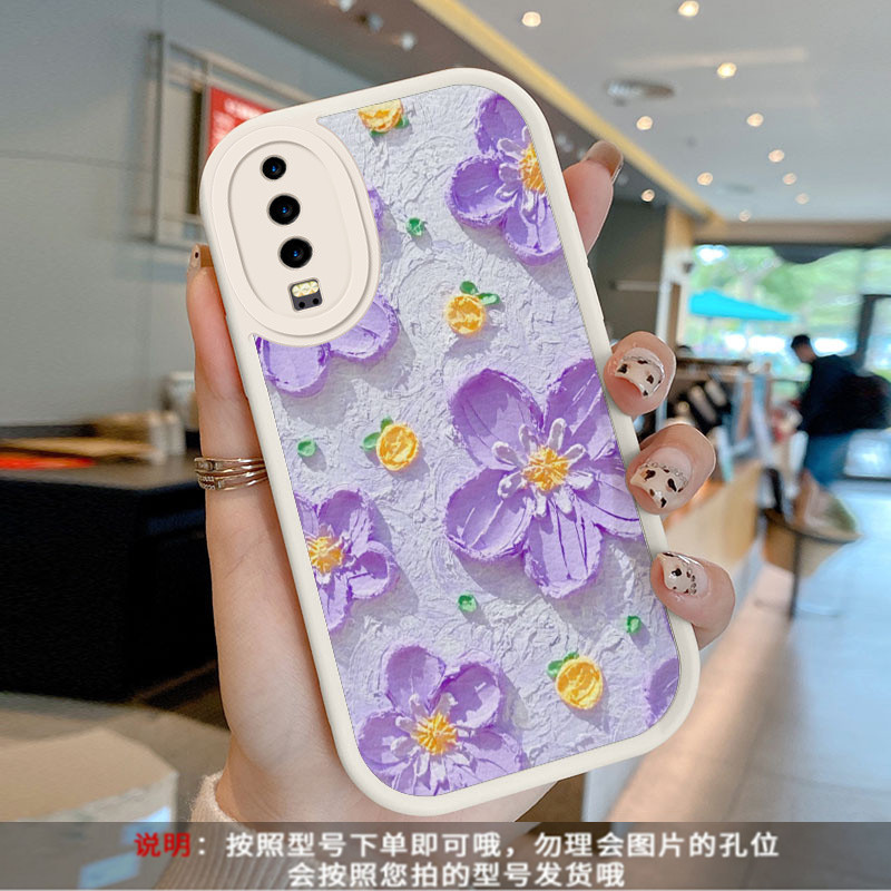 Little fat girl-white purple orange flowers]